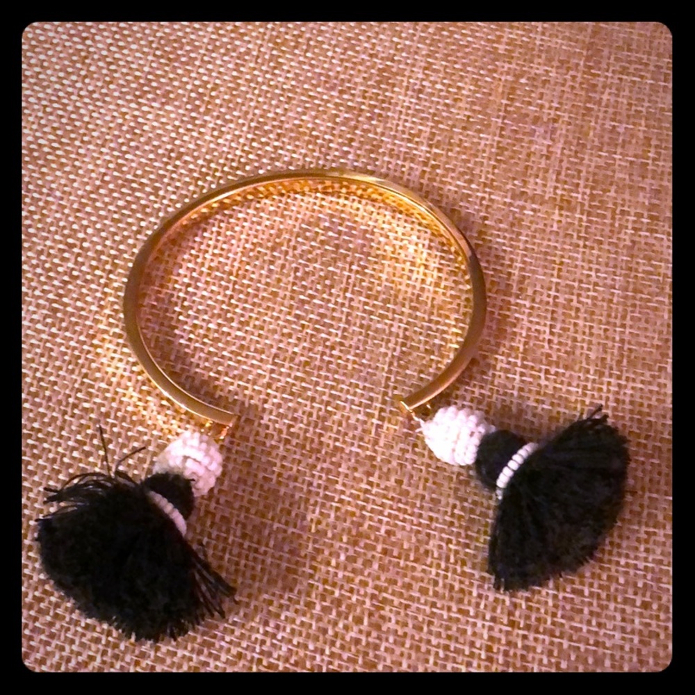 J Crew tassel open cuff bracelet
